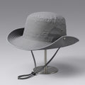 Gray Fishing Hat | Wide Brim Sun Hat | Breathable Quick-Dry Outdoor Bucket Hat | Unisex Foldable Hiking & Camping UV Protection Hat