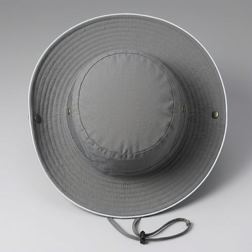 Gray Fishing Hat | Wide Brim Sun Hat | Breathable Quick-Dry Outdoor Bucket Hat | Unisex Foldable Hiking & Camping UV Protection Hat
