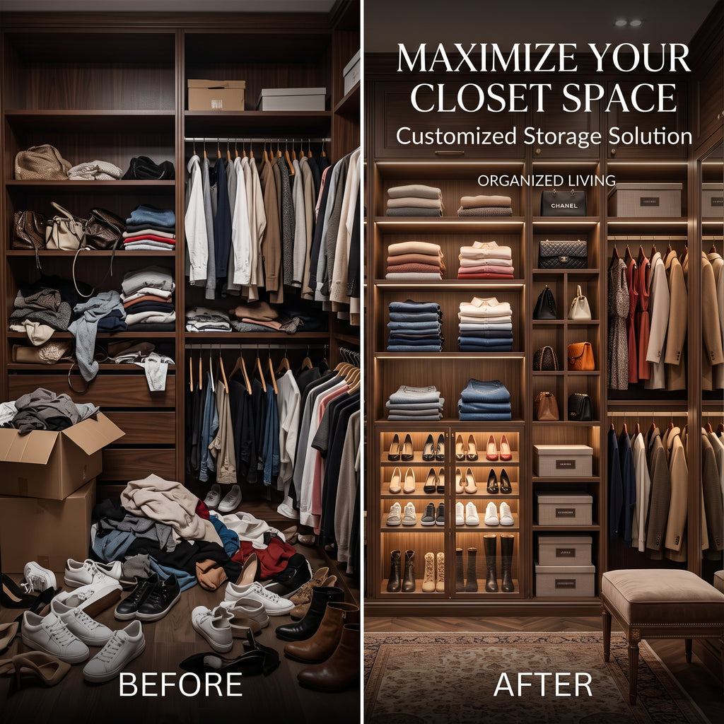 FlexiSpace Closet System – Customizable Storage Organizer for a Clean and Stylish Wardrobe