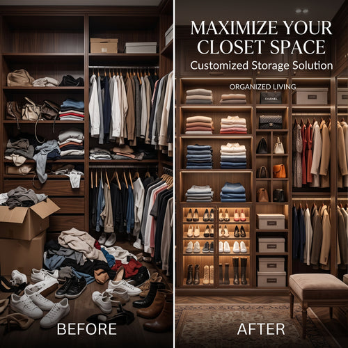 FlexiSpace Closet System – Customizable Storage Organizer for a Clean and Stylish Wardrobe