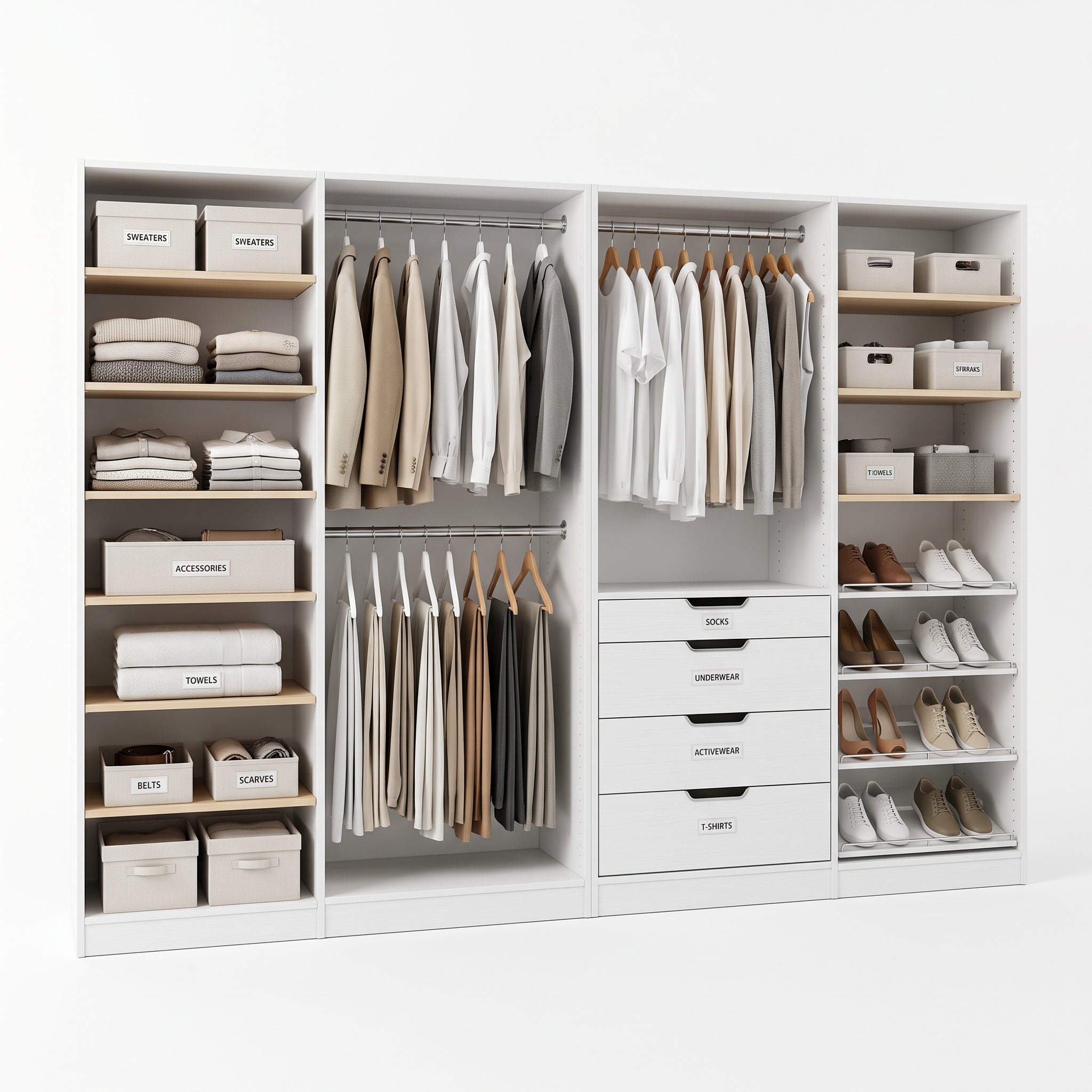 FlexiSpace Closet System – Customizable Storage Organizer for a Clean and Stylish Wardrobe